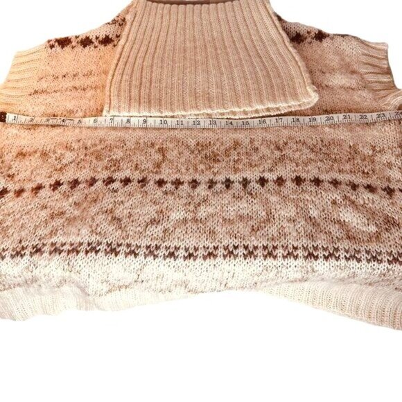 FREE PEOPLE Women Cottagecore Lagenlook Fair Isle Cowl Neck Soft Knit Sweater XS - Picture 10 of 11